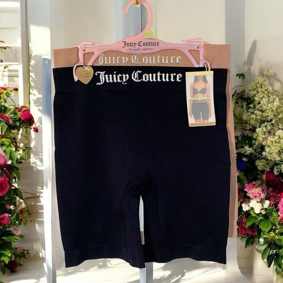 Juicy Couture Seamless Shaping Biker Shorts Slimming Set Black Beige NWT Size S - Picture 7 of 7